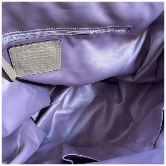 VINTAGE COACH POPPY METALLIC GOLD CHAMPAGNE LEATHER LARGE SHOULDER BAG - Picture 10 of 16